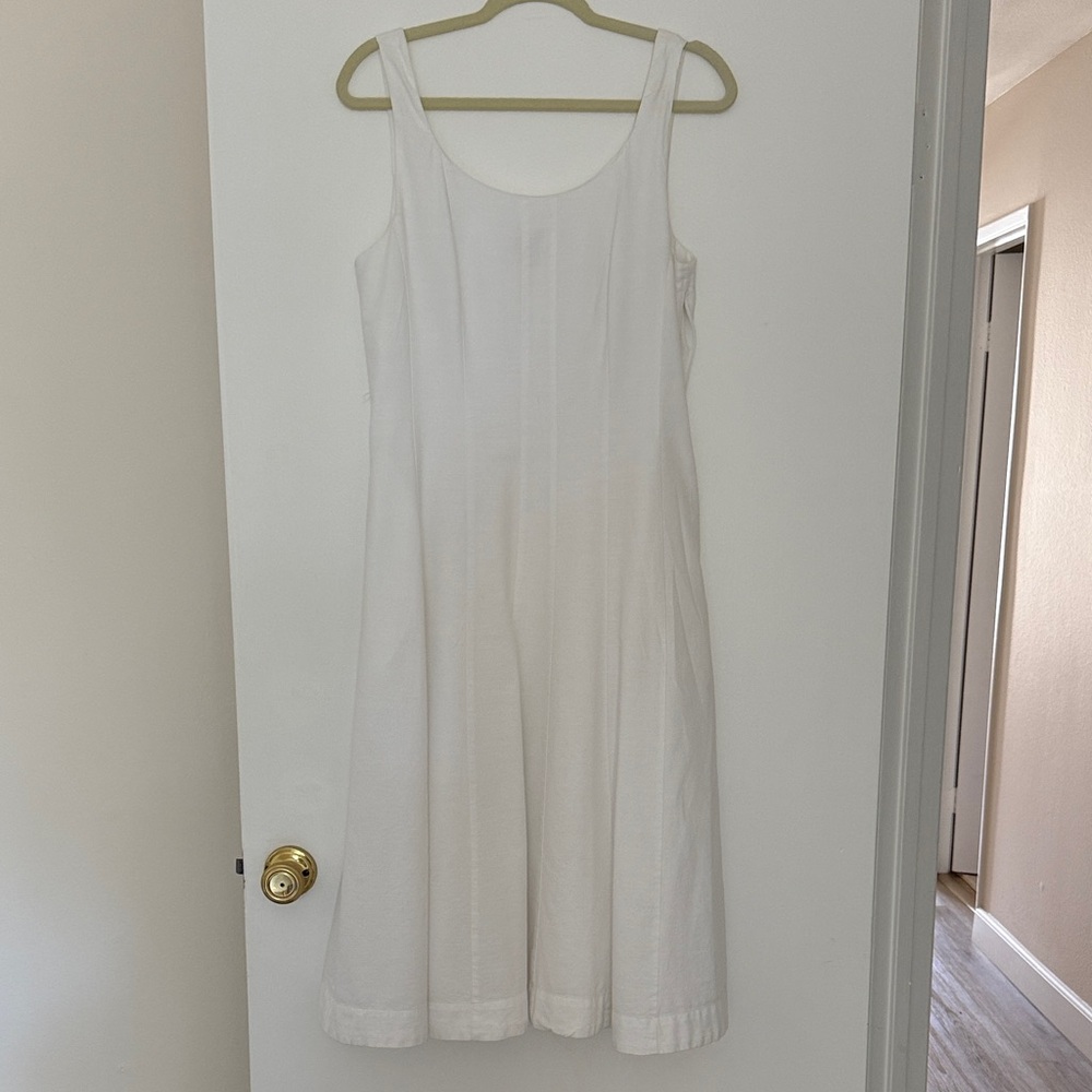 Classic Cotton White Sleeveless Dress